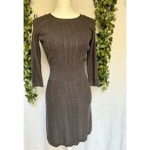 Wool Blend OBR Outback Red Brown Knitted Long Sleeve Mini Dress Medium